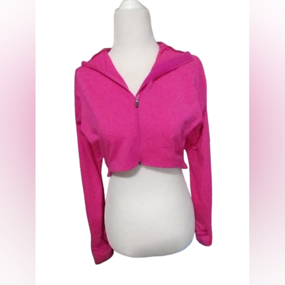 NWOT Hind Hooded Cropped Athletic Jacket Medium, Pink
